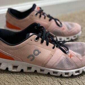 On Running Pink and Orange Sneakers